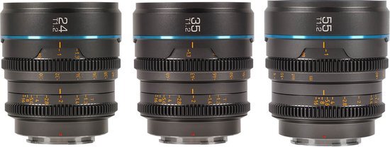 Sirui Nightwalker 24, 35 & 55mm Bundle T1.2 S35 Sony E Gunmetal