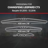 HEYNER® Essuie-glace pour CHANGFENG LEOPARD CT5 01.2010 - 12.2016, Essuie-glace hybride à profil plat, aérodynamique et flexible, revêtement nanographique