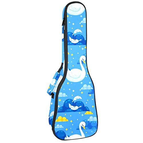 Mersov Tenor Ukulele Gigbag Waterdichte Ukelele Case Gewatteerde Rugzak, Geweldig voor Sopraan Concert (21/23/24") Zwaan Blauw