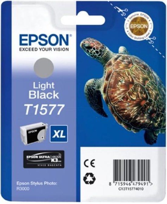 Epson T1577 Light Black Ink Cartridge - 25ml - Compatible with Epson Stylus Photo R3000