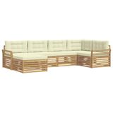 vidaXL Ensemble de canapés d'extérieur 6 pc Blanc et crème Polyester