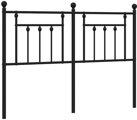 vidaXL Hoofdbord 140 cm metaal zwart