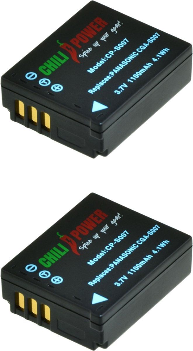ChiliPower CGR-S007 accu voor Panasonic - 1100mAh - 2-Pack