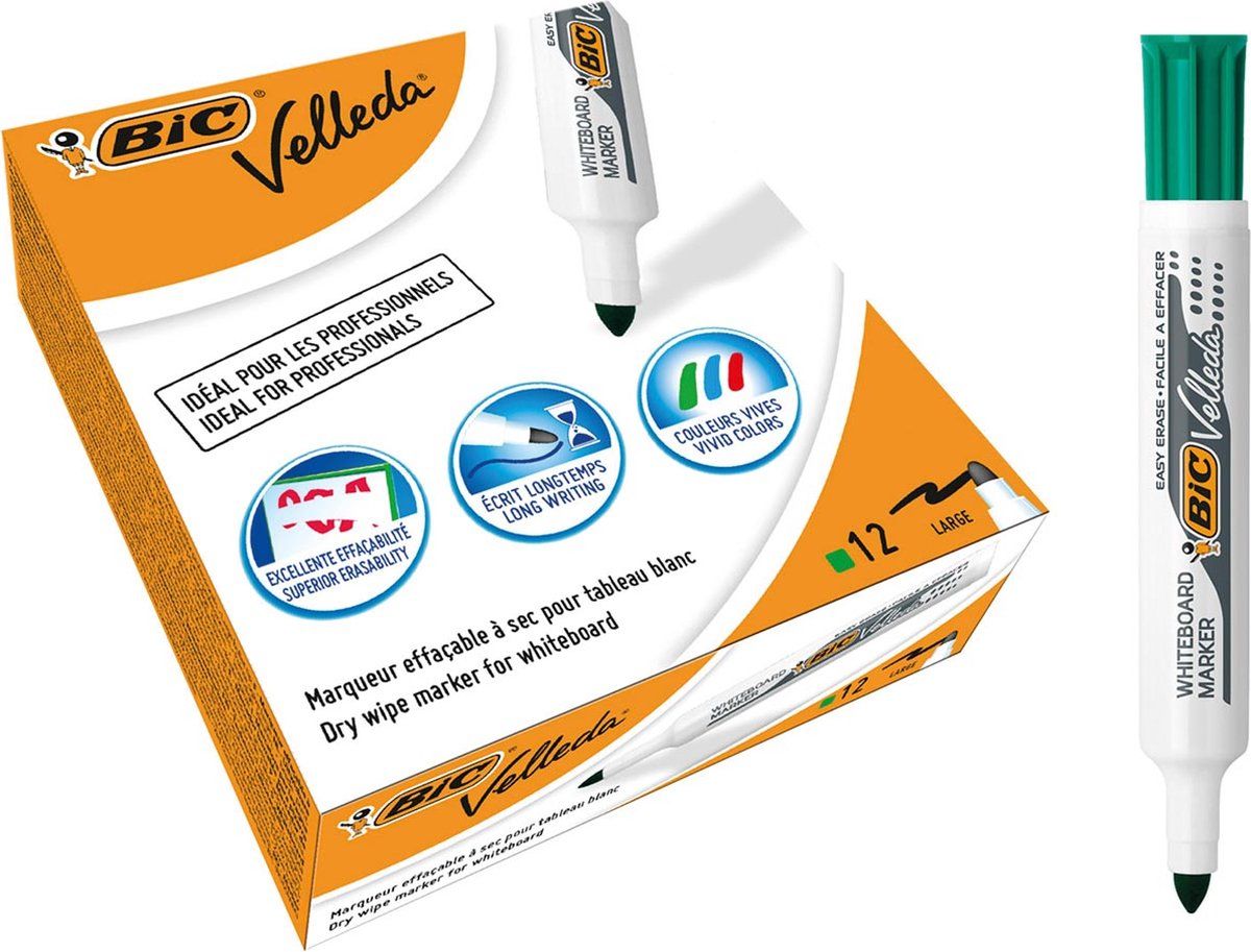 Bic Velleda 1711 Whiteboard Marker - Groen - 12 stuks
