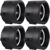 Wan GmbH Adaptateur IBC - Connecteur de réservoir - Stockage d'eau - Étanchéité sans fuite - 4 pièces - Noir