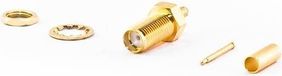 RP-SMA connector voor RG316 kabel, voor inbouw, met krimpkous, omgekeerde polariteit