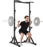 SPORTNOW Barbell Squat Rack - Staal - 122L x 100B x 201-217H cm - Zwart