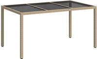 vidaXL Table de jardin beige 150 x 90 x 75 cm polyrotin