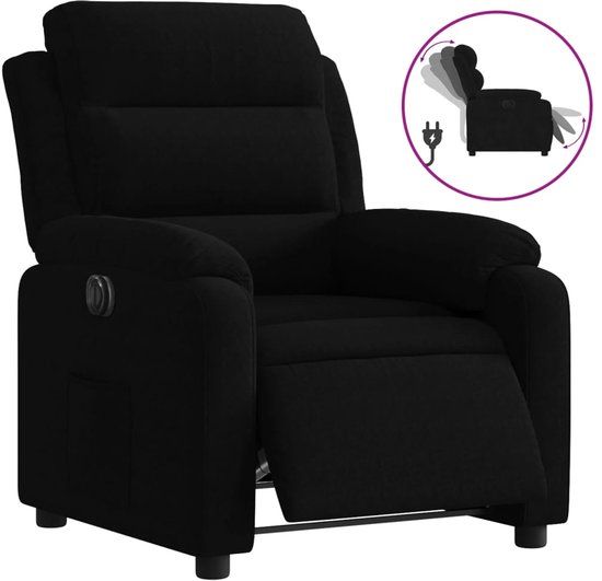 vidaXL Fauteuil verstelbaar elektrisch stof zwart