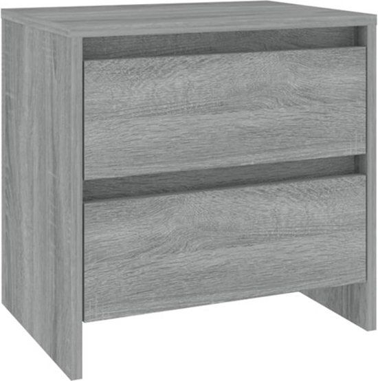 vidaXL Nachtkastje 45x34,5x44,5cm bewerkt hout grijs sonoma eikenkleur