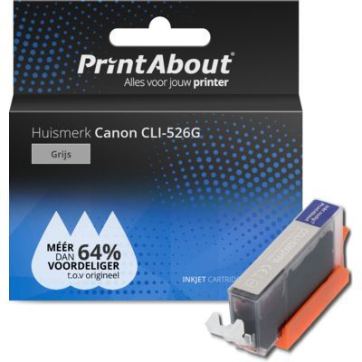 PrintAbout Huismerk Canon CLI-526G Inktcartridge Grijs