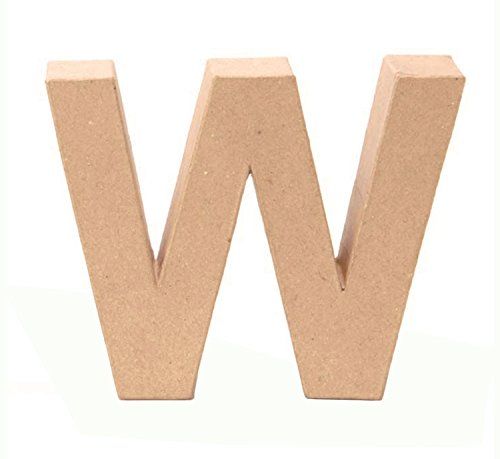 Glorex - Letter W - Bruin Karton - 17,5 x 5,5 cm - Om te Decoreren