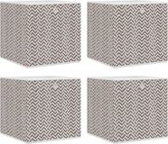 vidaXL Opbergboxen - 4 stuks - Inklapbaar - 32x32x32 cm - Ongeweven stof - Bruin
