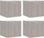 vidaXL Opbergboxen - 4 stuks - Inklapbaar - 32x32x32 cm - Ongeweven stof - Bruin