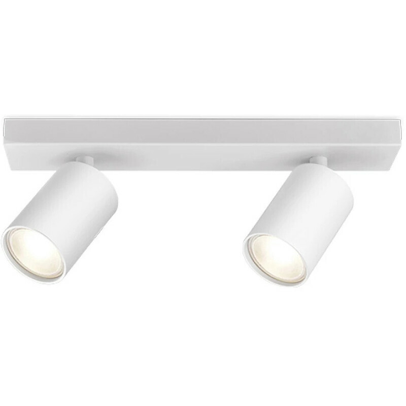 BES LED LED Plafondspot - Brinton Betin - GU10 Fitting - 2-lichts - Rond - Mat Wit - Kantelbaar - Aluminium - Philips - CorePro 840 36D - 9.2W - Natuurlijk Wit 4000K