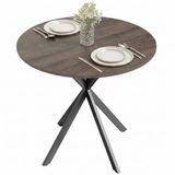 HOMCOM Eettafel voor 2 personen in industriestijl, Ø 80 cm, Bruin