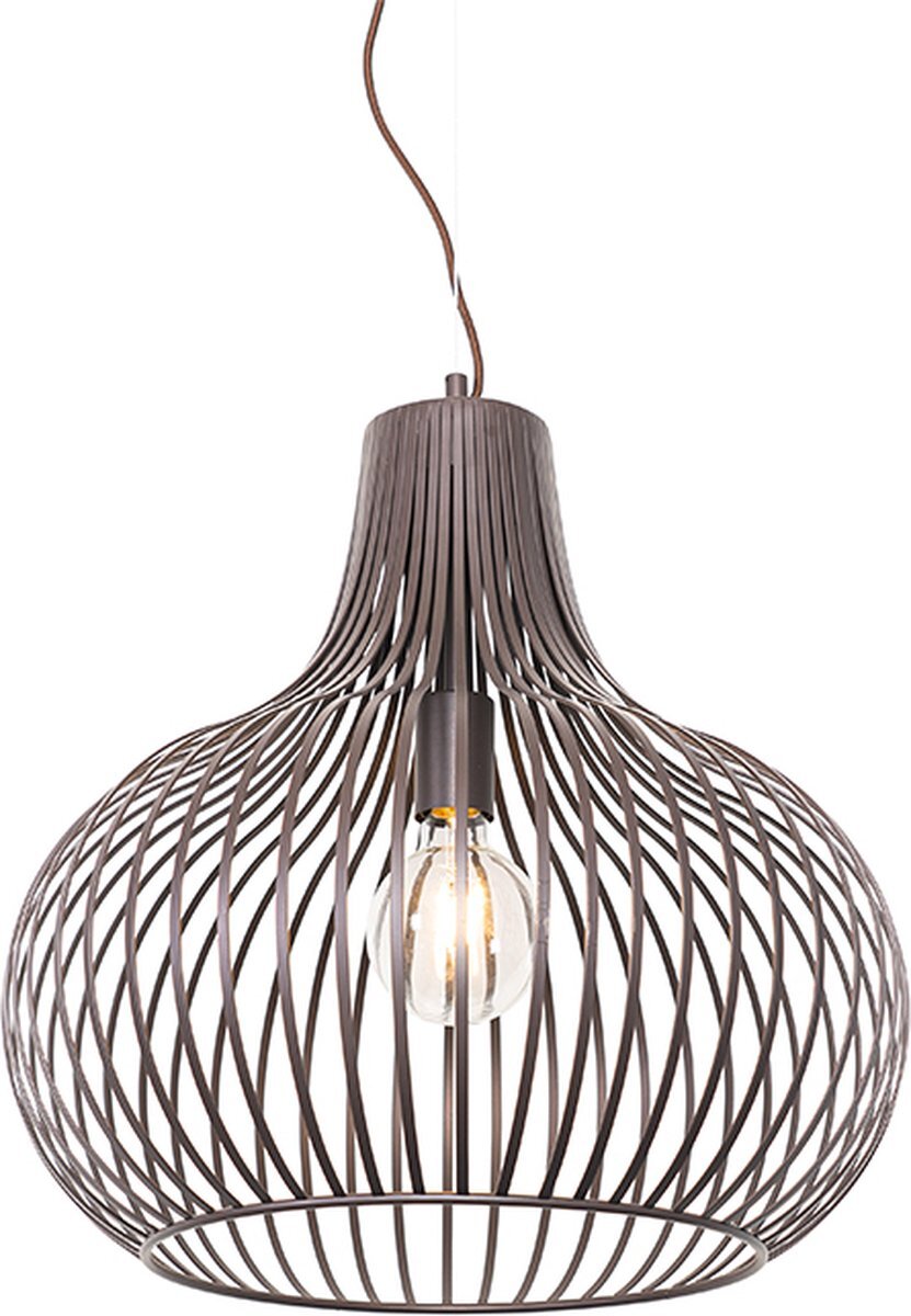 QAZQA saffira - Moderne Hanglamp - 1 lichts - Ø 480 mm - Bruin - Woonkamer | Slaapkamer | Keuken