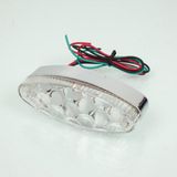 Replay Oval Chrome 9 LED 12V Taillight Clear Lens for Motorcycle New