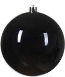 Decoris Boule de Noël - Noir - Grand - 14 cm - Plastique - Brillant