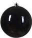 Decoris Kerstbal - Zwart - Groot - 14 cm - Kunststof - Glanzend