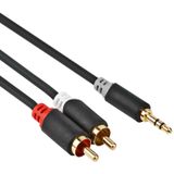 Allteq ALTQ-JACK-RCA-HQ-B-1 audio kabel 1 m 3.5mm 2 x RCA Zwart