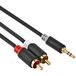 Allteq ALTQ-JACK-RCA-HQ-B-1 audio kabel 1 m 3.5mm 2 x RCA Zwart