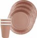 Santex feest/verjaardag servies set - 10x gebaksbordjes en bekertjes - rose goud - karton
