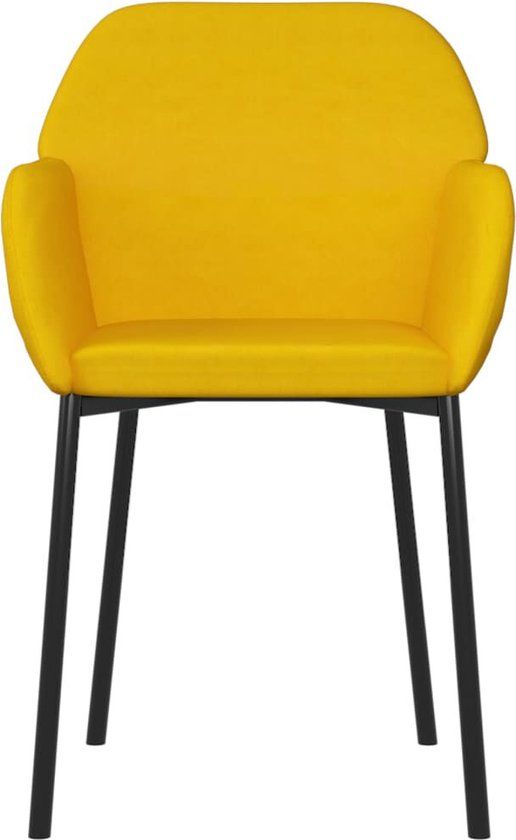 vidaXL Eetkamerstoelen 2 stuks fluweel geel