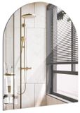Miroir incurvé auto-adhésif pour salle de bain - Miroir mural sans cadre 40 × 30 cm