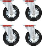 vidaXL - 8 stuks Zwenkwielen - 160 mm - Zwart - Metaal