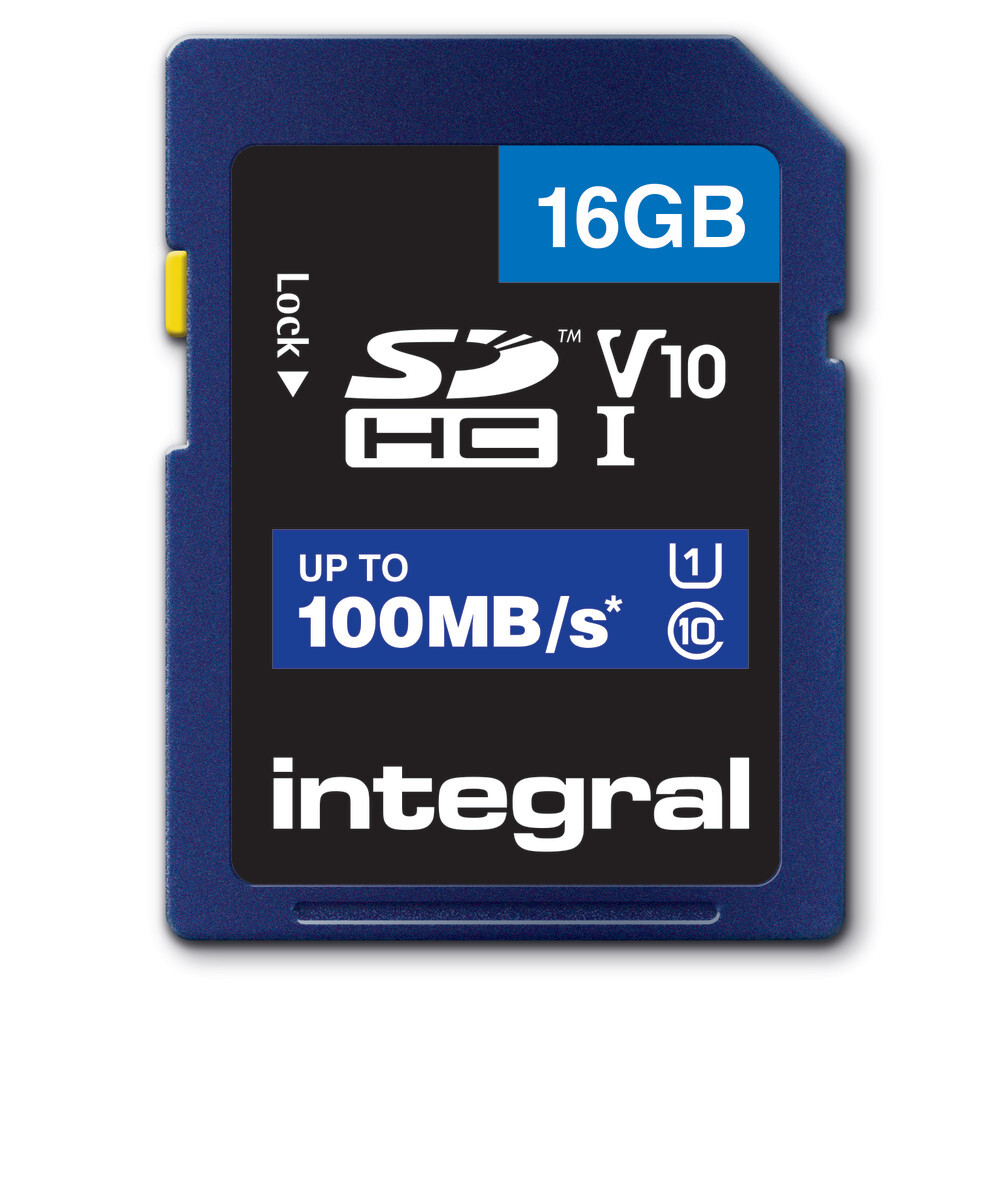 Integral 16GB HIGH SPEED SDHC/XC V10 100MB CLASS 10 UHS-I U1