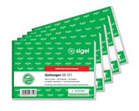 Sigel SD121 Kwitantieblok, A6 Dwars, 5 Stuks, Zelfschrijvend, Doorlopend Gecijferd