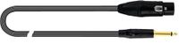 QUIK LOK JUST/FJM-1 Gebalanceerde XLR vrouwelijk naar Jack TS 6,3 mm mono recht, lengte 1 meter, Serie JUST, zwart