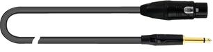 QUIK LOK JUST/FJM-1 Gebalanceerde XLR vrouwelijk naar Jack TS 6,3 mm mono recht, lengte 1 meter, Serie JUST, zwart