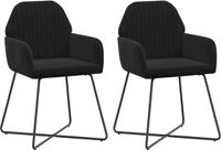 vidaXL Eetstoelen 2 stuks fluweel Zwart 55 x 50 x 84 cm