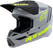 Alpinestars S-M3 Youth Radium Offroad Helm - Grijs/Zwart/Fluo Geel Mat - Maat L