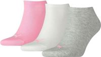 Puma Sportsokken (3 paar) - Katoen/Polyester/Polyamide/Elastaan - Effen - Volwassenen - Grijs/Wit/Knalroze - 35-38