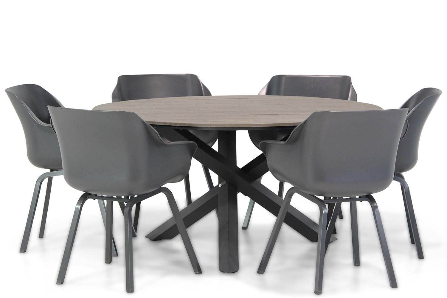 Hartman Sophie/Ancona 7-delige dining tuinset 150 cm rond - 7434228566506