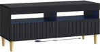 vidaXL - LED - tv-meubel - ARNHEM - 100 x 35 x 43 cm - Zwart - Bewerkt hout