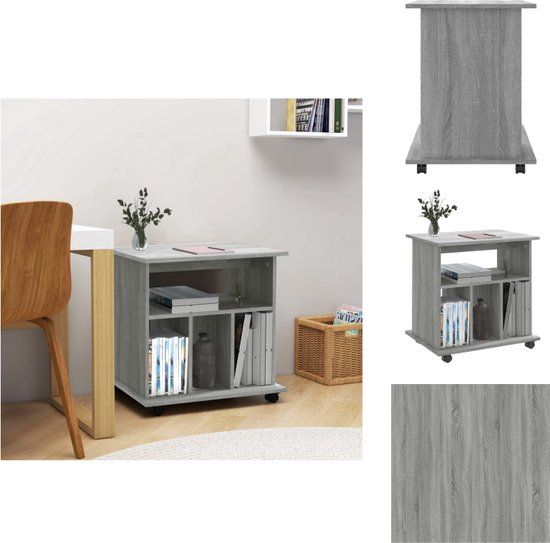 vidaXL Rolkast 60x45x60 cm bewerkt hout grijs sonoma eiken