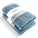 herzbach home Luxe handdoek Douche handdoek Set van 2 Premium kwaliteit 100% katoen 70 x 140 cm (blauw (grijsblauw))