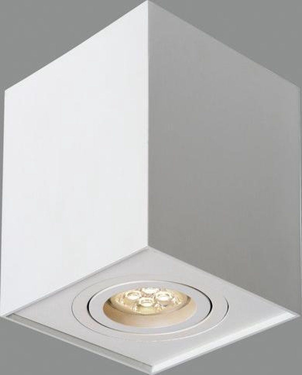 Groenovatie Opbouwspot Vierkant Hoog - Kantelbaar - GU10 - Mat Wit