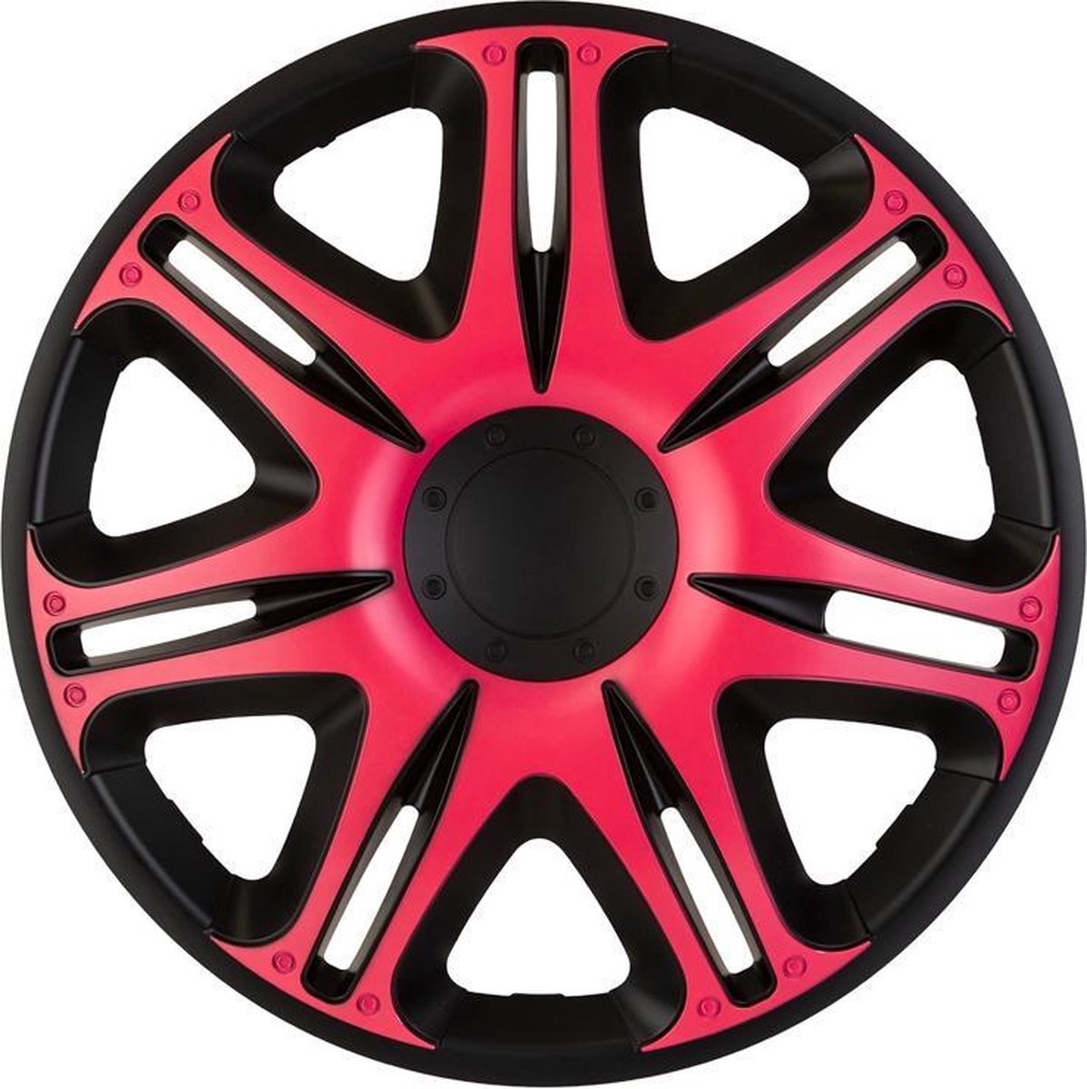 J-Tec 4-Delige Wieldoppenset Nascar 15-inch zwart/roze