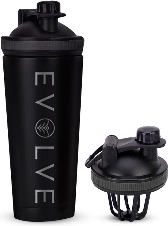Fit Evolve RVS Shakebeker - 720ml - Zwart