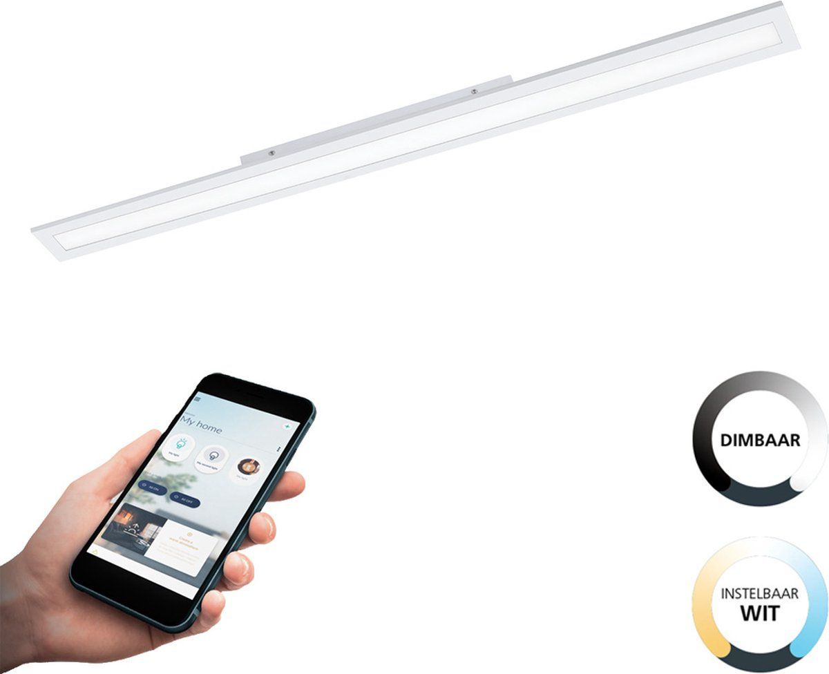 EGLO Connect Salobrena-Z Smart Plafondlamp - 120 cm - Wit - Instelbaar wit licht - Dimbaar - Zigbee