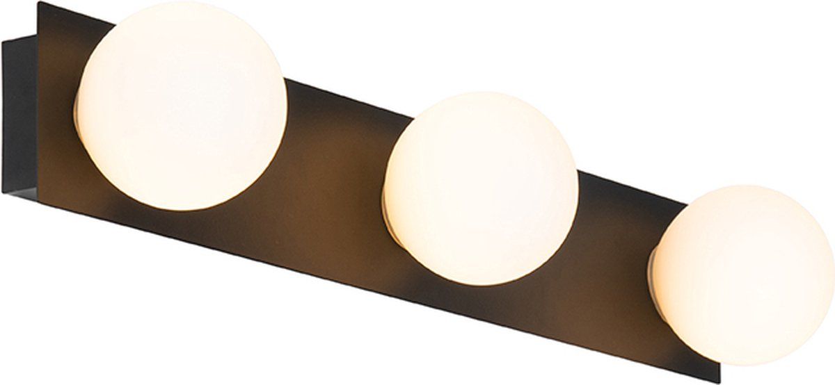 QAZQA Cederic - Moderne Wandlamp voor buiten - 3 lichts - D 104 mm - Zwart - Buitenverlichting