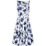 H&R London Blue Rosaceae Rockabilly Midi-jurk