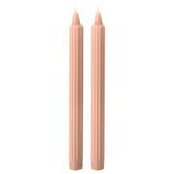 Set Doriche Set van 8 decoratieve kaarsen, perzik, 8 uur brandduur, 2,2 cm diameter, 25 cm hoogte