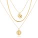 LGT JWLS LGT Jewels Multilayer Ketting Old Coin - 3 lagen Goudkleurig Metaal 65 cm