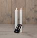Anna's Collection Dinerkaars ribbel wax led bewegende vlam 23 cm wit 2 stuks